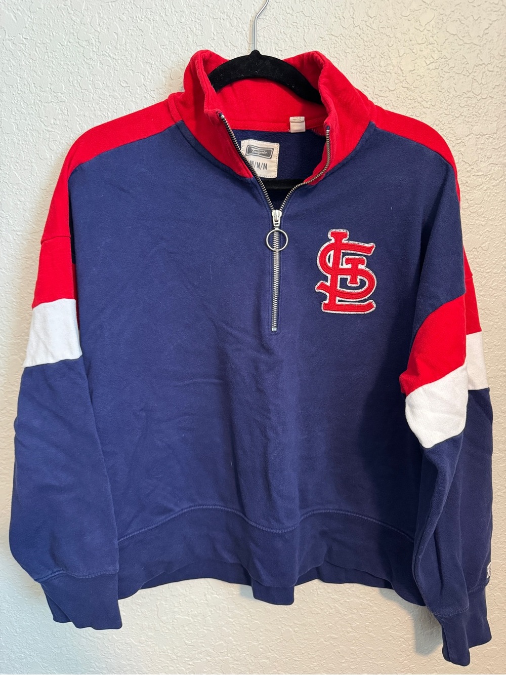 Tailgate St. Louis Cardinals Navy Half-Zip Pullover with Red & White Accents